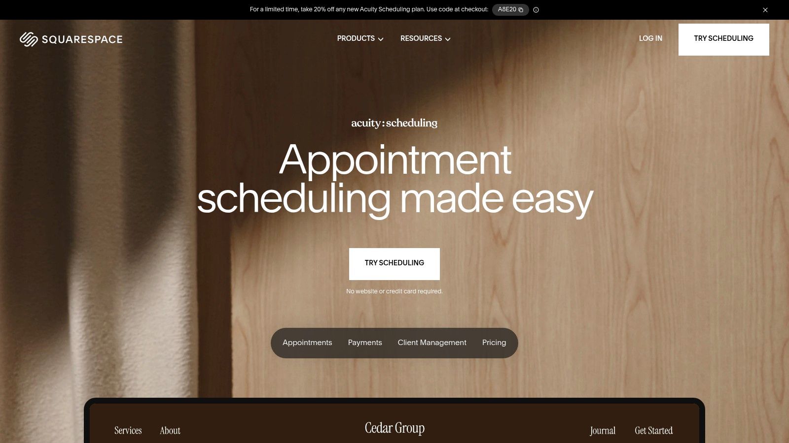 Squarespace Scheduling (Acuity)