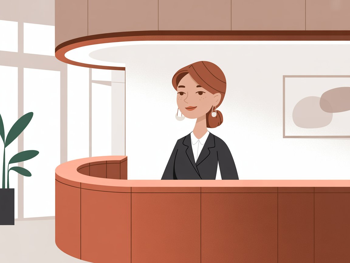 Professional friendly receptionist providing excellent customer service