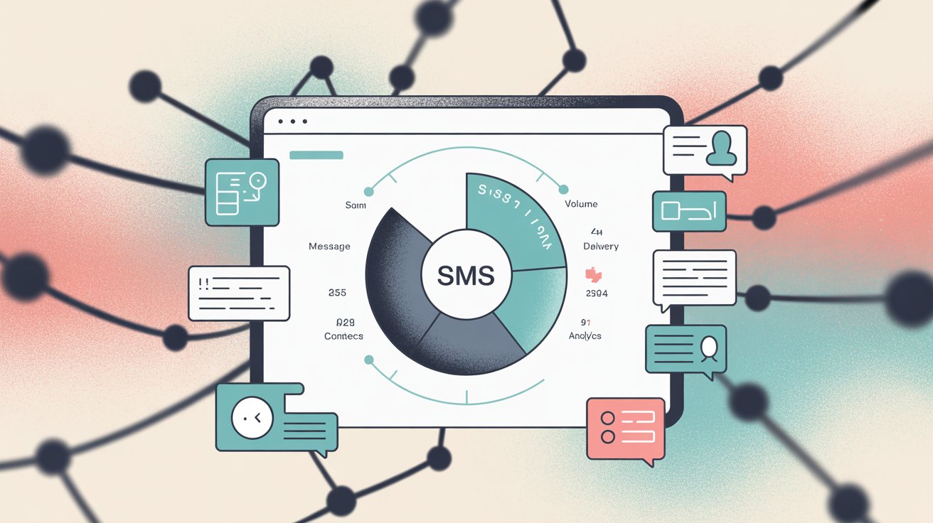 Professional SMS platform dashboard showing analytics, messaging capabilities, and enterprise features