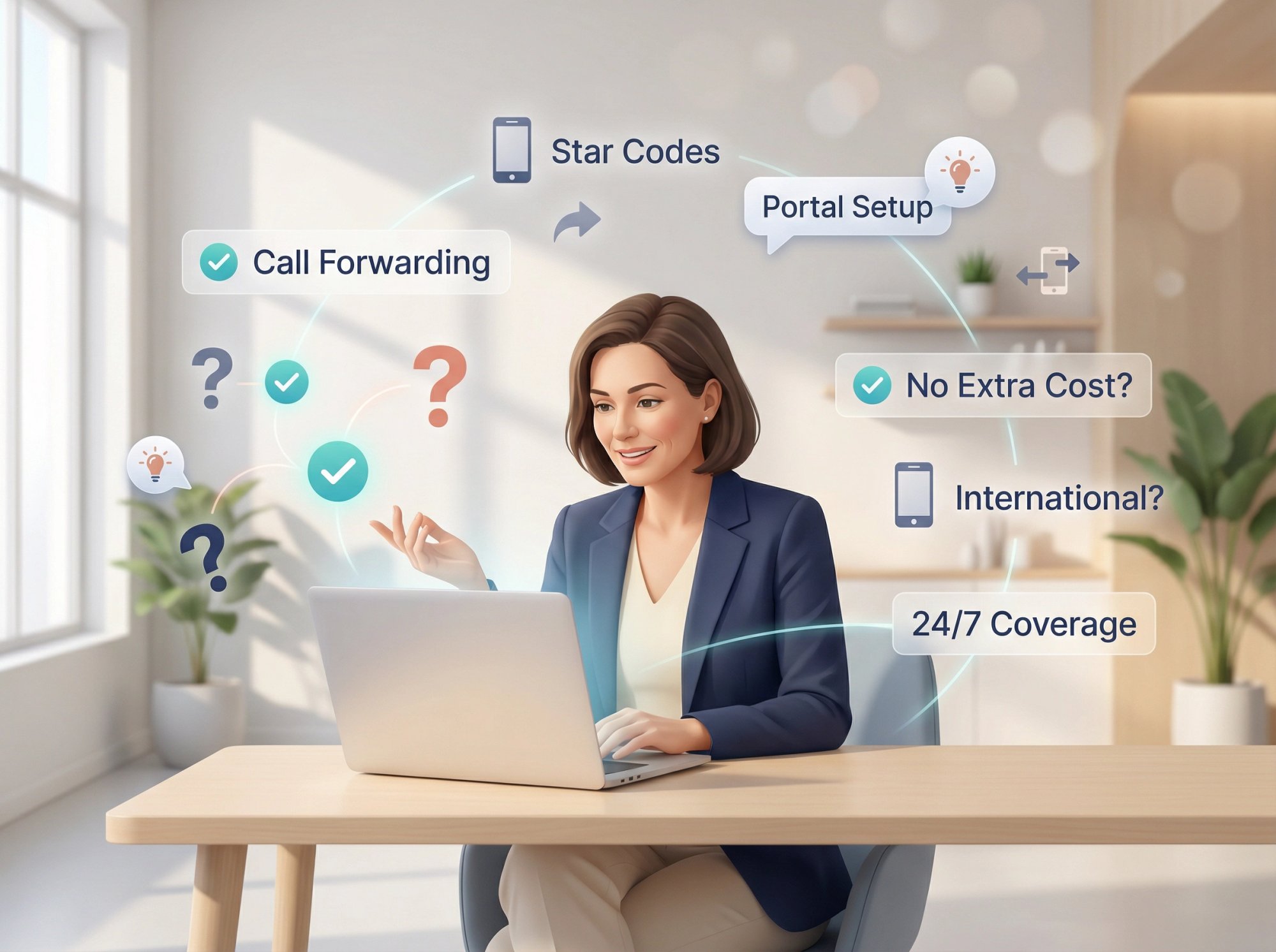 Business owner finding clear answers to Spectrum call forwarding questions with confidence