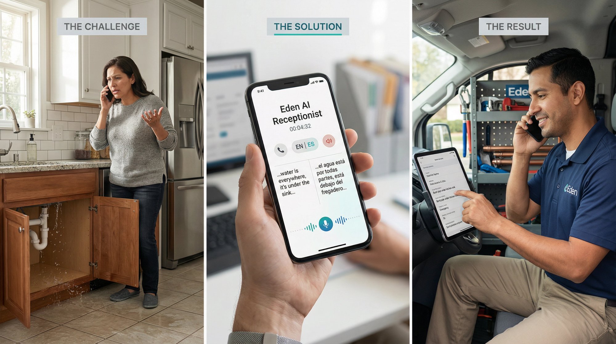 Real business scenarios showing diverse small business owners serving Spanish-speaking customers with professional bilingual support