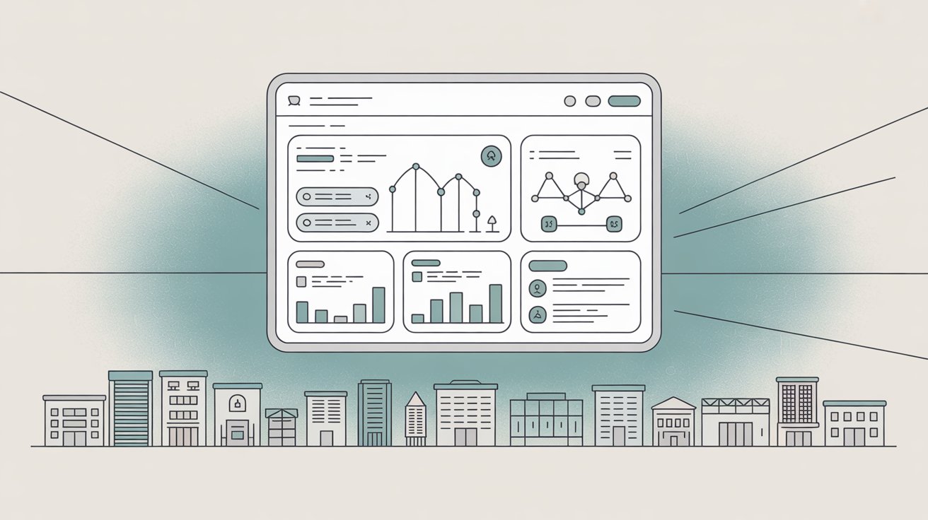 Modern dashboard interface showing property management AI receptionist features and controls