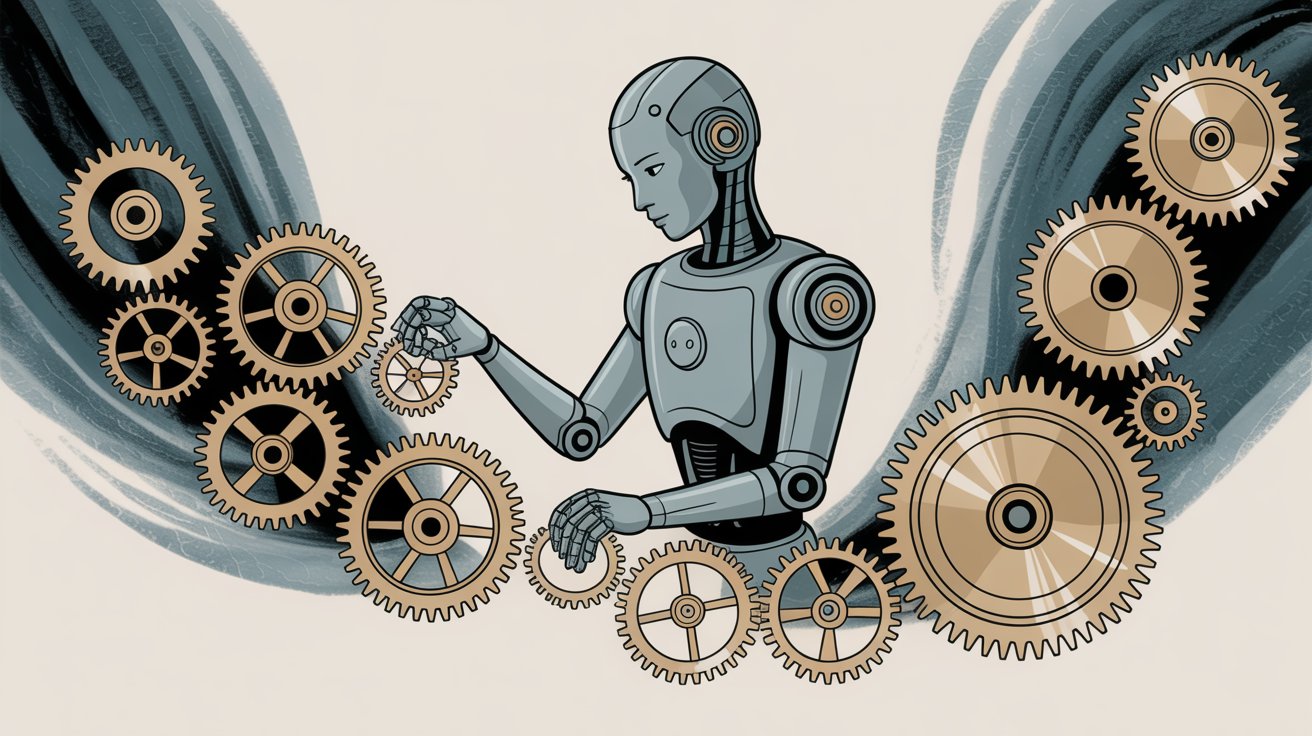 Automated service capabilities and features overview illustrated with various communication elements