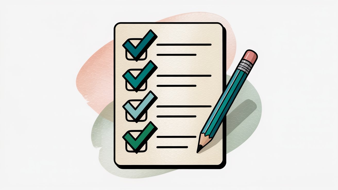 Feature selection checklist with essential and advanced capabilities illustrated