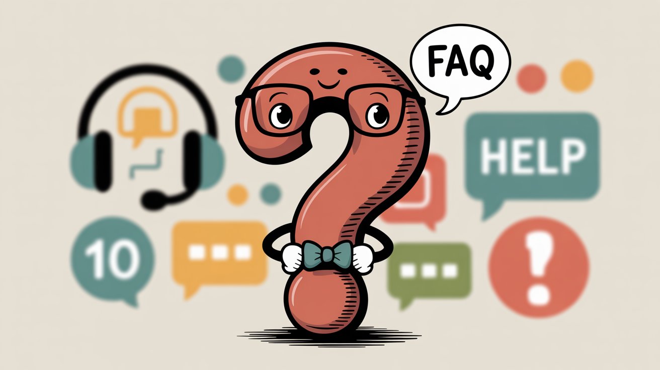 FAQ and help support illustration for answering common questions about appointment scheduling software