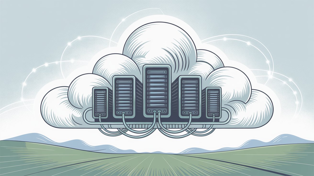 Cloud-based VoIP infrastructure with servers and network connectivity