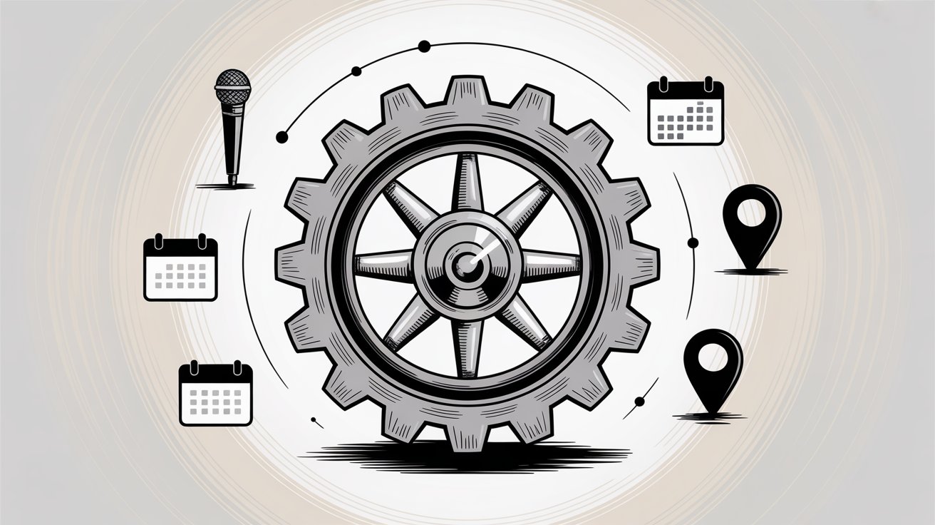 Event day execution management and coordination illustration
