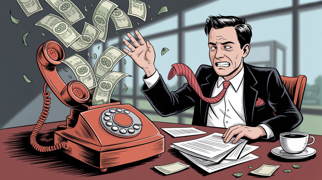 Illustration showing missed phone calls resulting in lost revenue for real estate agents